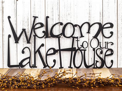 large metal lake house signs|lake house signs exterior.